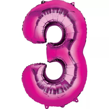 Foil Number Balloon-Pink