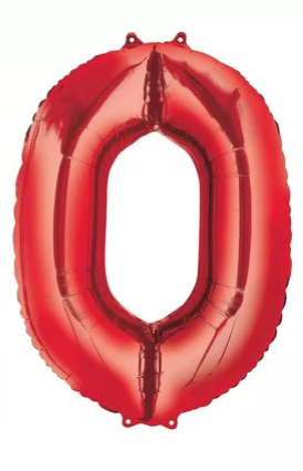 Foil Number Balloon-Red