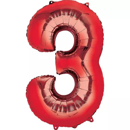 Foil Number Balloon-Red