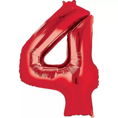 Foil Number Balloon-Red