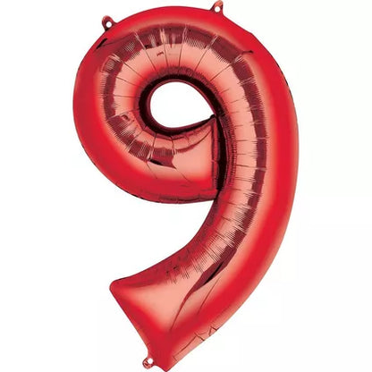 Foil Number Balloon-Red