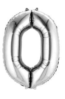 Foil Number Balloon-Silver