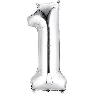 Foil Number Balloon-Silver