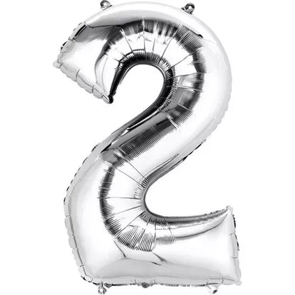 Foil Number Balloon-Silver