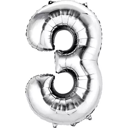 Foil Number Balloon-Silver