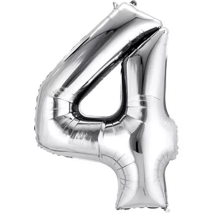 Foil Number Balloon-Silver