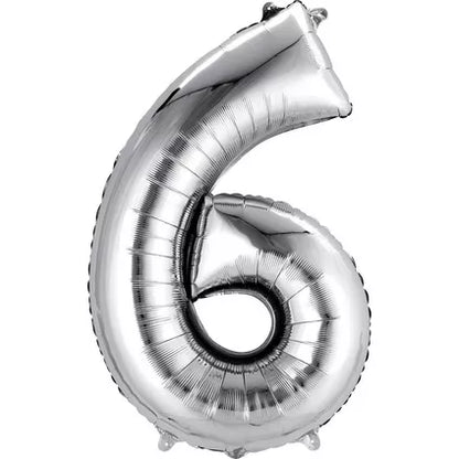 Foil Number Balloon-Silver