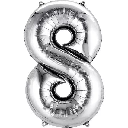 Foil Number Balloon-Silver