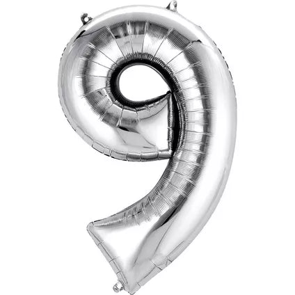 Foil Number Balloon-Silver